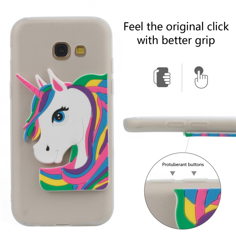 For Samsung Galaxy A5 (2017) A520 Lovely 3D Unicorn Pattern Soft TPU Case - White-6