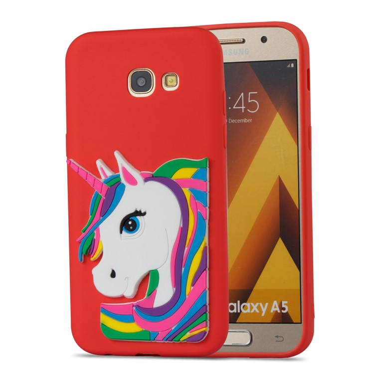 For Samsung Galaxy A5 (2017) A520 Lovely 3D Unicorn Pattern Soft TPU Protection Casing - Red-4