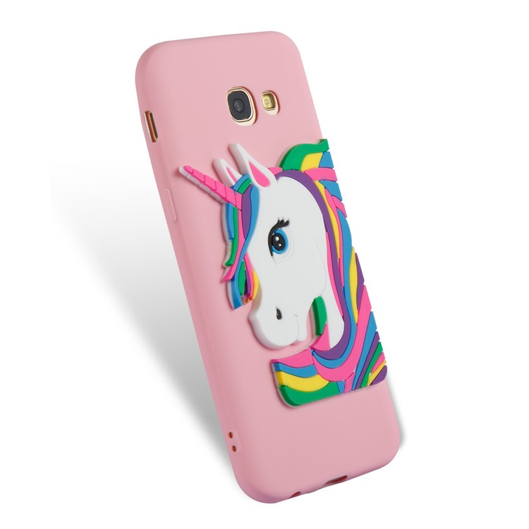 Lovely 3D Unicorn Pattern Flexible TPU Back Case Accessory for Samsung Galaxy A5 (2017) A520 - Pink-5