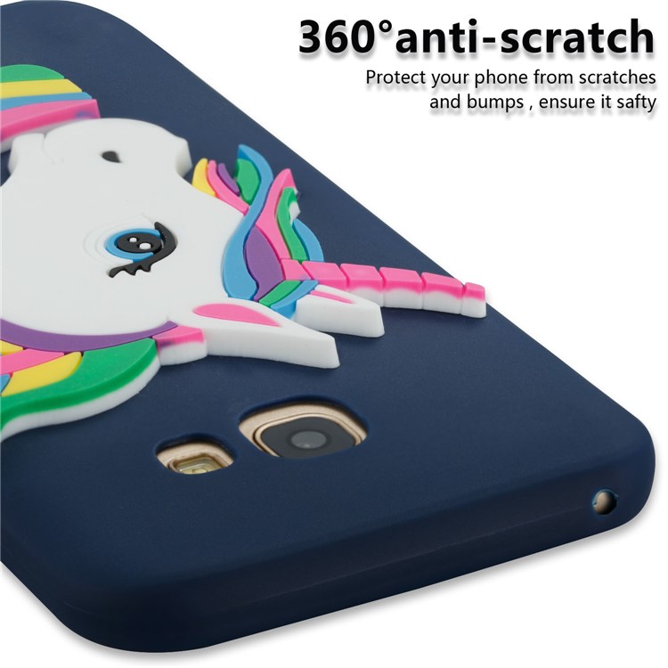Lovely 3D Unicorn Pattern Soft TPU Cellphone Lightweight Protective Casing for Samsung Galaxy A5 (2017) A520 - Dark Blue-2