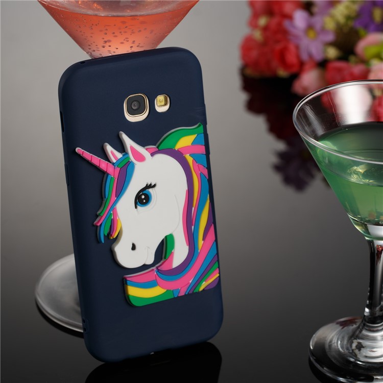 Lovely 3D Unicorn Pattern Soft TPU Cellphone Lightweight Protective Casing for Samsung Galaxy A5 (2017) A520 - Dark Blue-3
