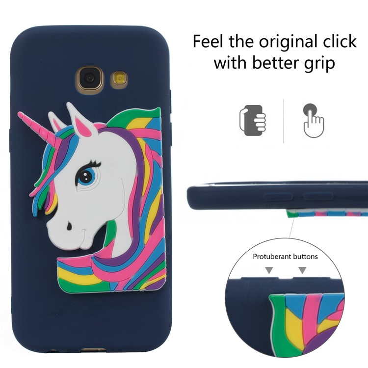 Lovely 3D Unicorn Pattern Soft TPU Cellphone Lightweight Protective Casing for Samsung Galaxy A5 (2017) A520 - Dark Blue-6