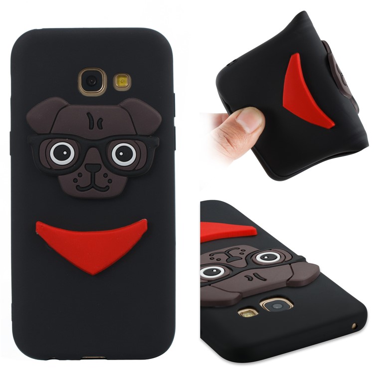 Cute 3D Puppy TPU Cover for Samsung Galaxy A5 (2017) SM-A520 - Black-1