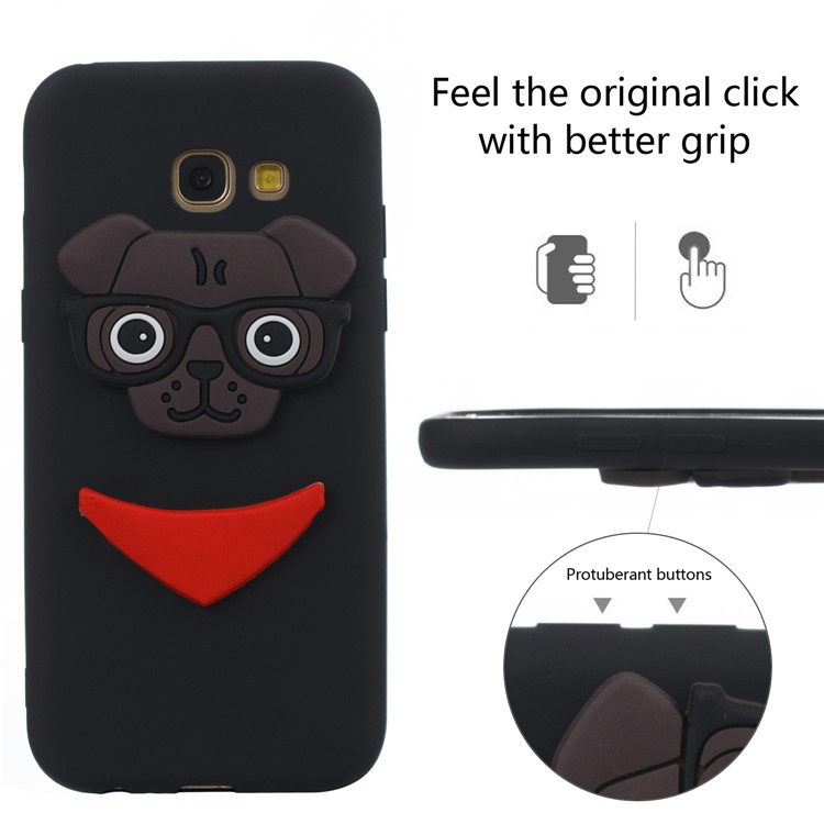 Cute 3D Puppy TPU Cover for Samsung Galaxy A5 (2017) SM-A520 - Black-6