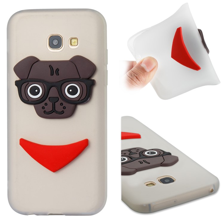 Cute 3D Puppy TPU Back Case for Samsung Galaxy A5 (2017) SM-A520 - White-1