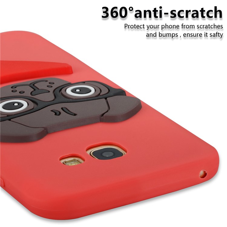 Cute 3D Puppy TPU Phone Cover for Samsung Galaxy A5 (2017) SM-A520 - Red-2