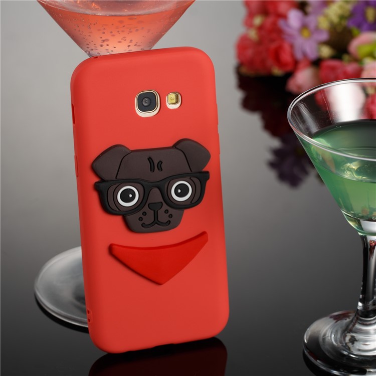 Cute 3D Puppy TPU Phone Cover for Samsung Galaxy A5 (2017) SM-A520 - Red-3