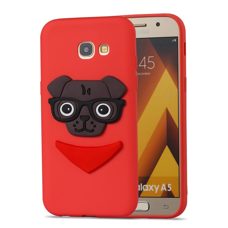 Cute 3D Puppy TPU Phone Cover for Samsung Galaxy A5 (2017) SM-A520 - Red-4