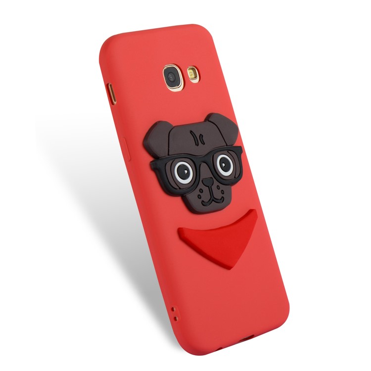 Cute 3D Puppy TPU Phone Cover for Samsung Galaxy A5 (2017) SM-A520 - Red-5