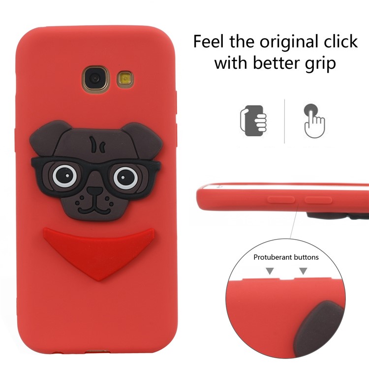 Cute 3D Puppy TPU Phone Cover for Samsung Galaxy A5 (2017) SM-A520 - Red-6