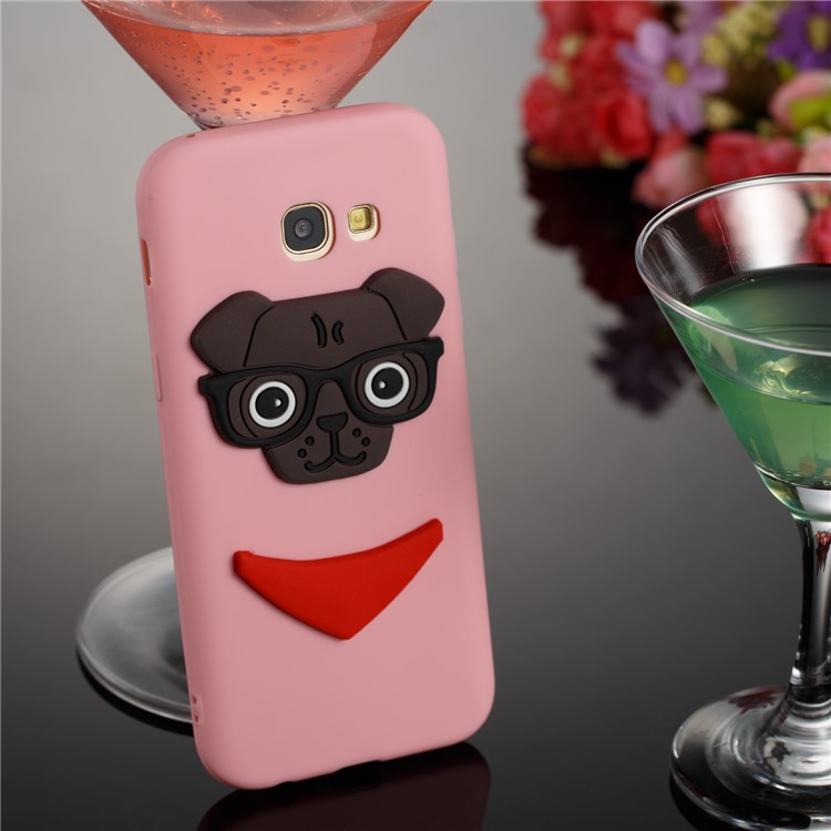 Cute 3D Puppy TPU Mobile Casing for Samsung Galaxy A5 (2017) SM-A520 - Pink-3