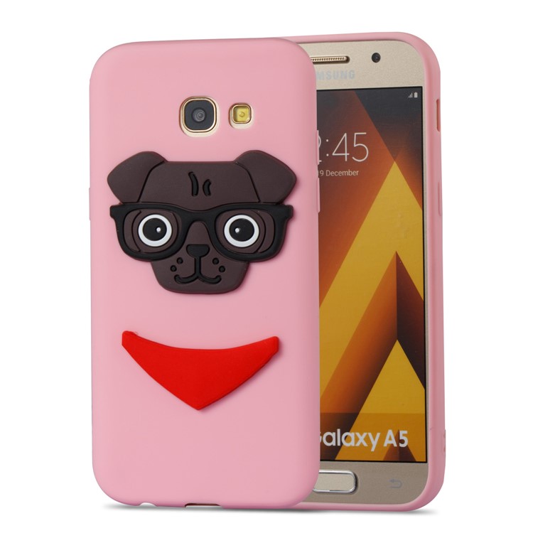 Cute 3D Puppy TPU Mobile Casing for Samsung Galaxy A5 (2017) SM-A520 - Pink-4