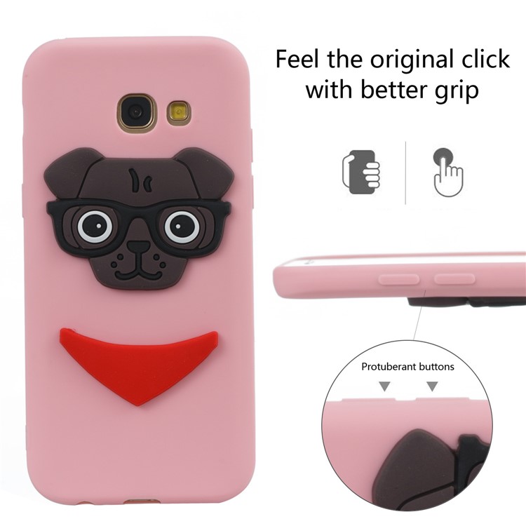 Cute 3D Puppy TPU Mobile Casing for Samsung Galaxy A5 (2017) SM-A520 - Pink-6