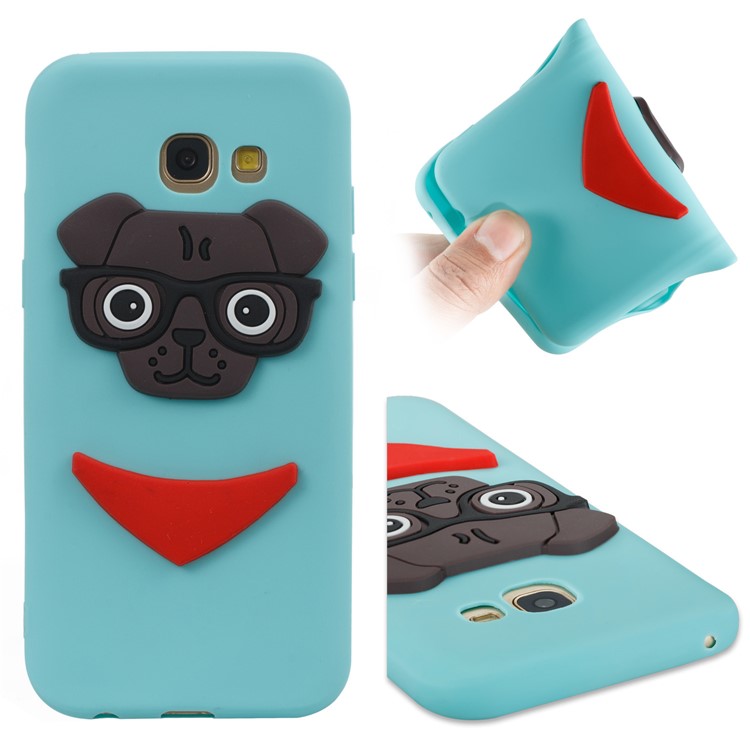 Cute 3D Puppy TPU Protective Cover for Samsung Galaxy A5 (2017) SM-A520 - Baby Blue-1