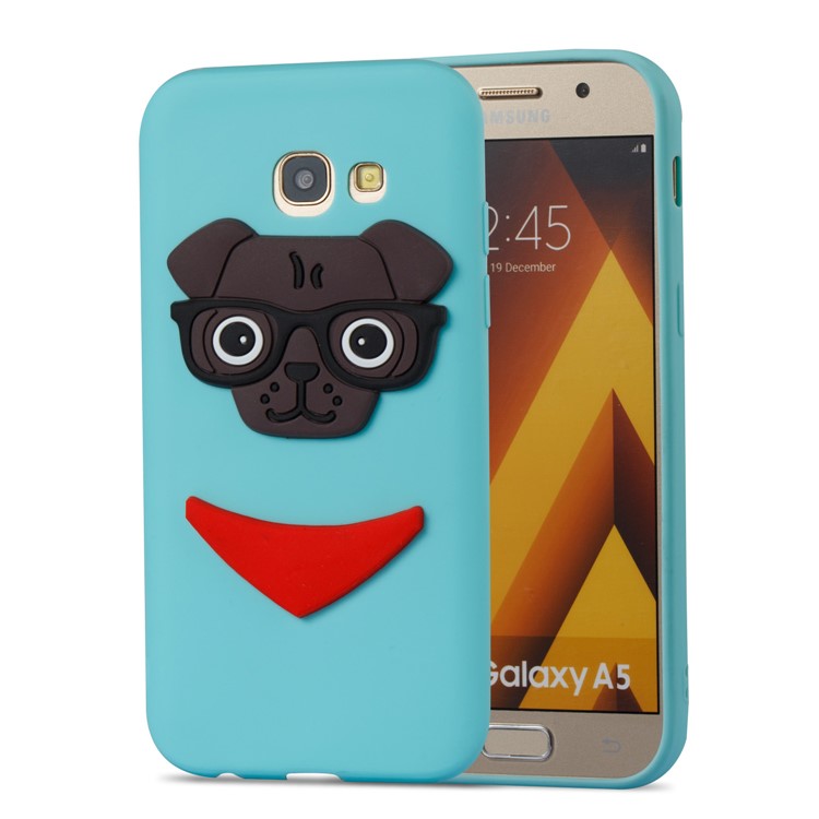 Cute 3D Puppy TPU Protective Cover for Samsung Galaxy A5 (2017) SM-A520 - Baby Blue-4