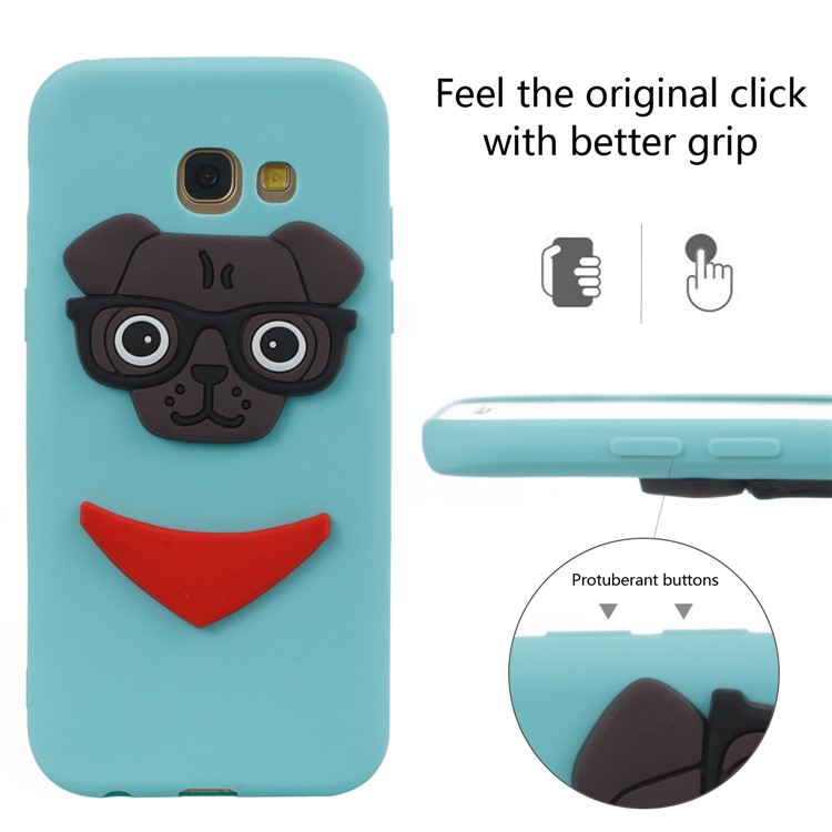 Cute 3D Puppy TPU Protective Cover for Samsung Galaxy A5 (2017) SM-A520 - Baby Blue-6