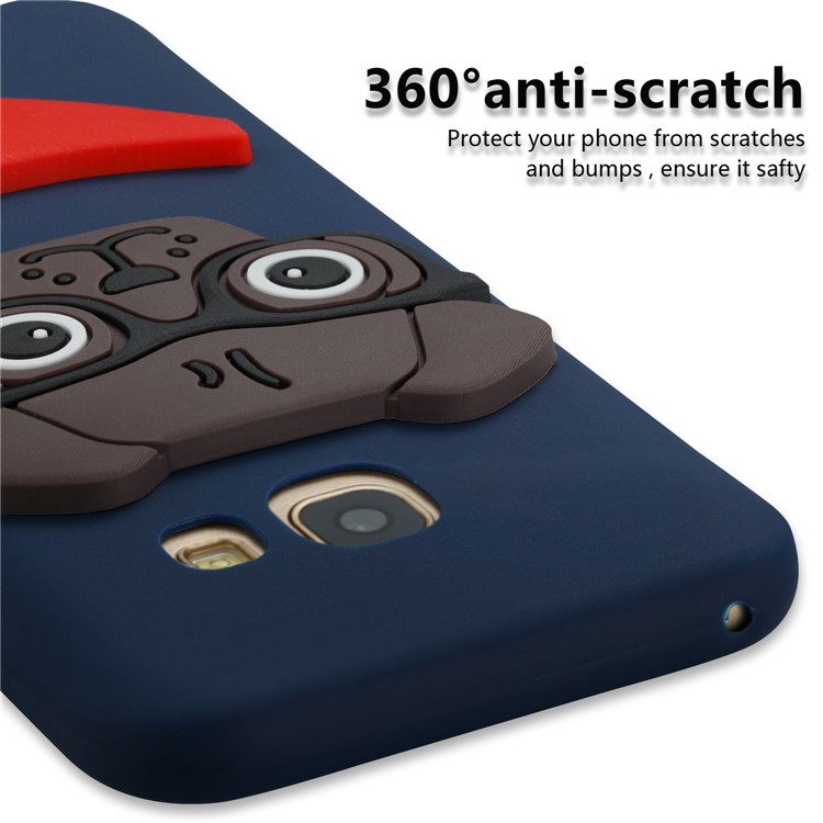 Cute 3D Puppy TPU Cell Phone Shell for Samsung Galaxy A5 (2017) SM-A520 - Dark Blue-2