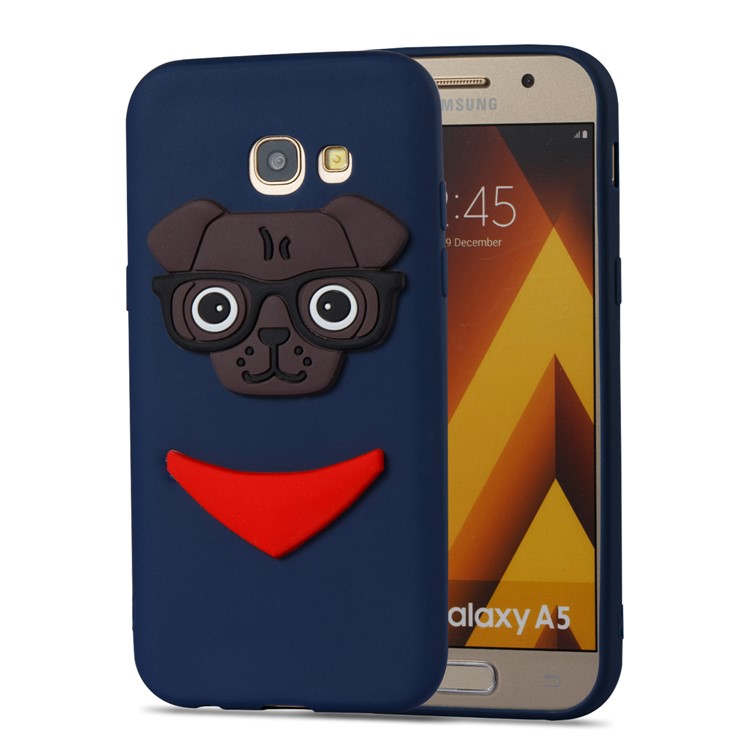 Cute 3D Puppy TPU Cell Phone Shell for Samsung Galaxy A5 (2017) SM-A520 - Dark Blue-4