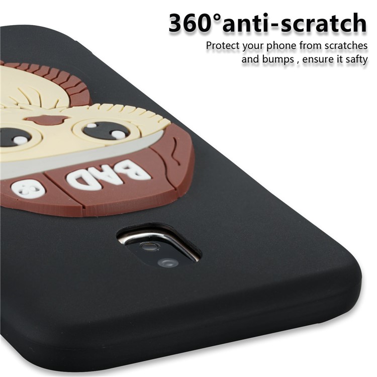 Cute 3D Male Owl TPU Soft Phone Case for Samsung Galaxy J3 (2017) EU Version/J3 Pro (2017) - Black-2