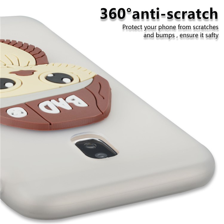 Cute 3D Male Owl TPU Soft Phone Cover for Samsung Galaxy J3 (2017) EU Version/J3 Pro (2017) - White-2