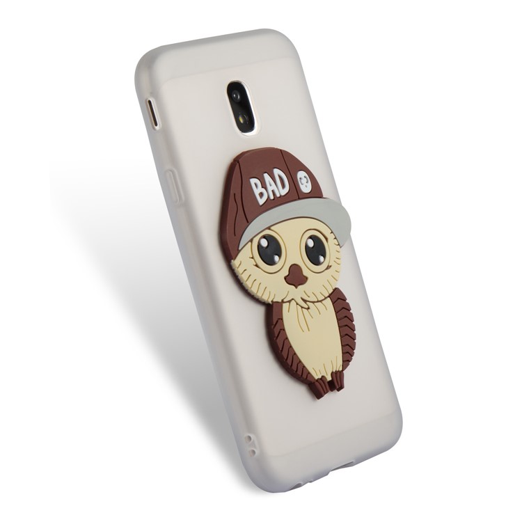 Cute 3D Male Owl TPU Soft Phone Cover for Samsung Galaxy J3 (2017) EU Version/J3 Pro (2017) - White-6