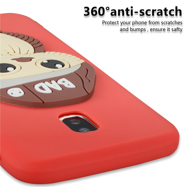 Cute 3D Male Owl TPU Soft Phone Shell for Samsung Galaxy J3 (2017) EU Version/J3 Pro (2017) - Red-2