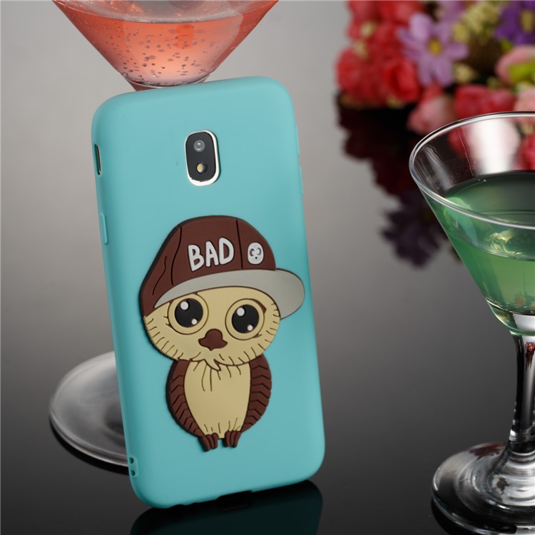 Cute 3D Male Owl TPU Soft Mobile Phone Case for Samsung Galaxy J3 (2017) EU Version/J3 Pro (2017) - Baby Blue-4