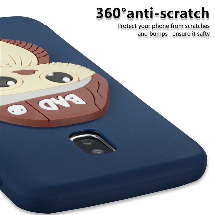 Cute 3D Male Owl TPU Soft Cell Phone Case for Samsung Galaxy J3 (2017) EU Version/J3 Pro (2017) - Dark Blue-2