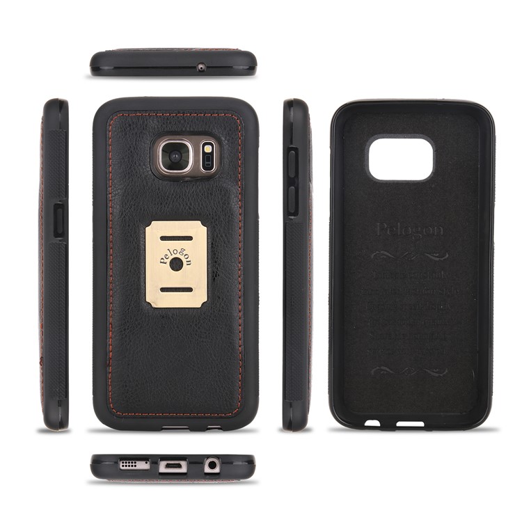 PELOGON 2 in 1 Magnetic Detachable Flip Wallet Leather Case for Samsung Galaxy S7 SM-G930 - Black-3
