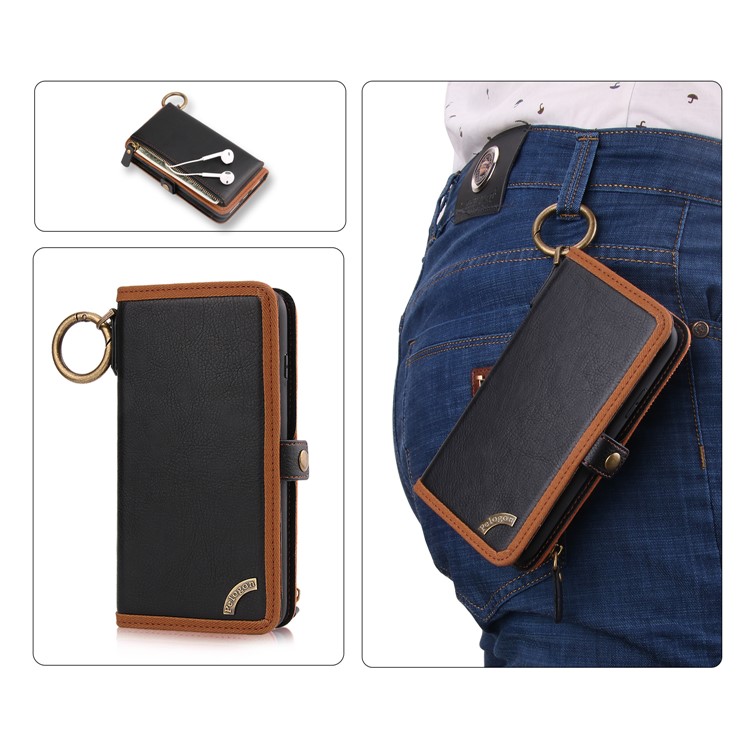 PELOGON 2 in 1 Magnetic Detachable Flip Wallet Leather Case for Samsung Galaxy S7 SM-G930 - Black-9