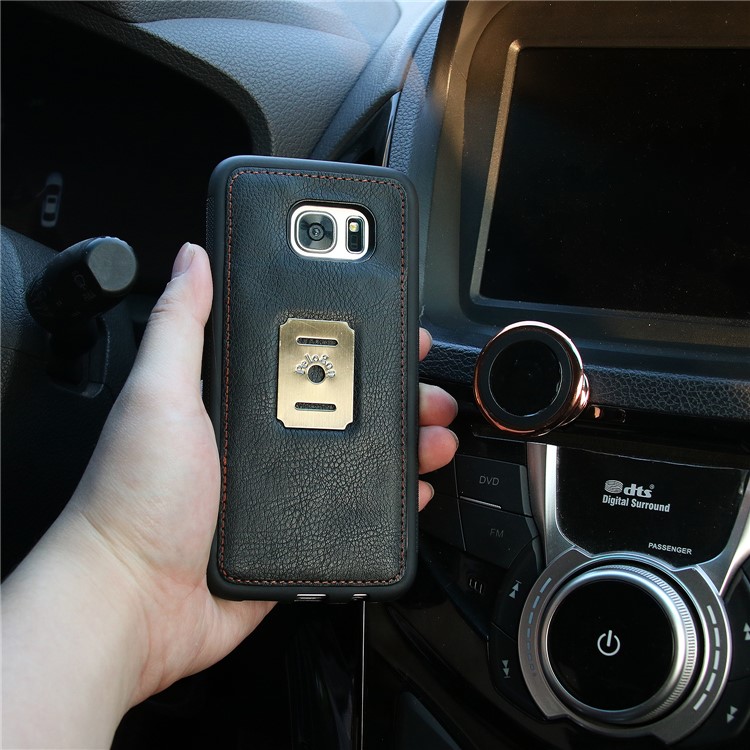 PELOGON 2 in 1 Magnetic Detachable Flip Wallet Leather Case for Samsung Galaxy S7 edge SM-G935 - Black-7