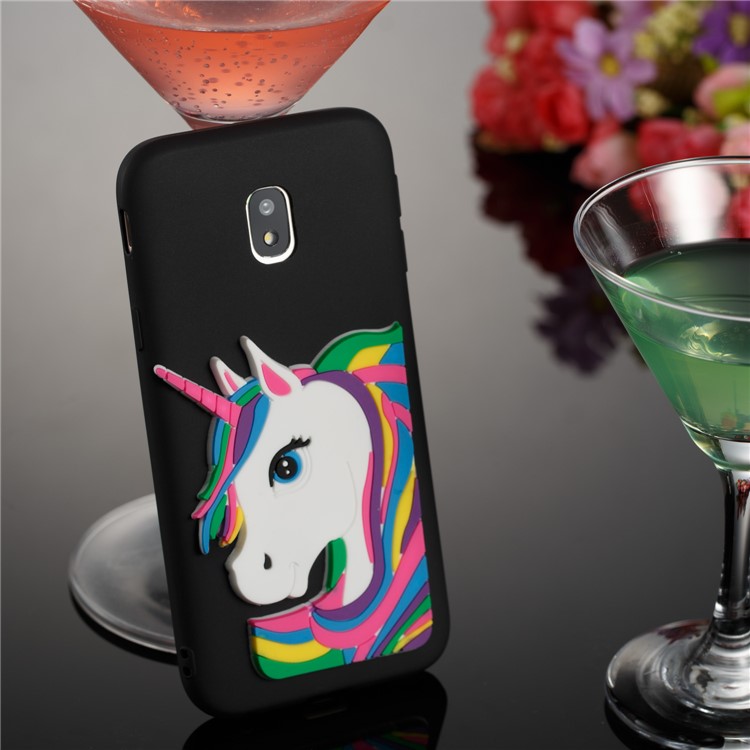 Lovely 3D Unicorn Pattern TPU Case for Samsung Galaxy J3 Pro (2017) / J3 (2017) EU Version - Black-4