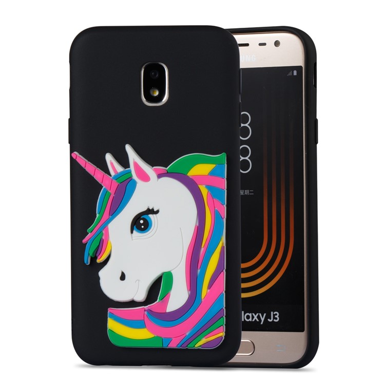 Lovely 3D Unicorn Pattern TPU Case for Samsung Galaxy J3 Pro (2017) / J3 (2017) EU Version - Black-5