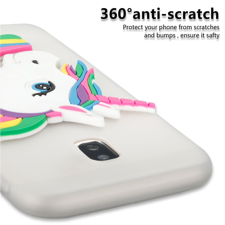 Lovely 3D Unicorn Pattern TPU Back Case for Samsung Galaxy J3 Pro (2017) / J3 (2017) EU Version - White-2