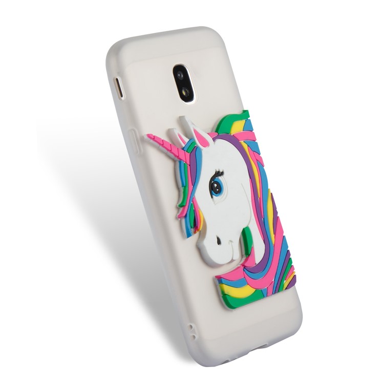 Lovely 3D Unicorn Pattern TPU Back Case for Samsung Galaxy J3 Pro (2017) / J3 (2017) EU Version - White-6