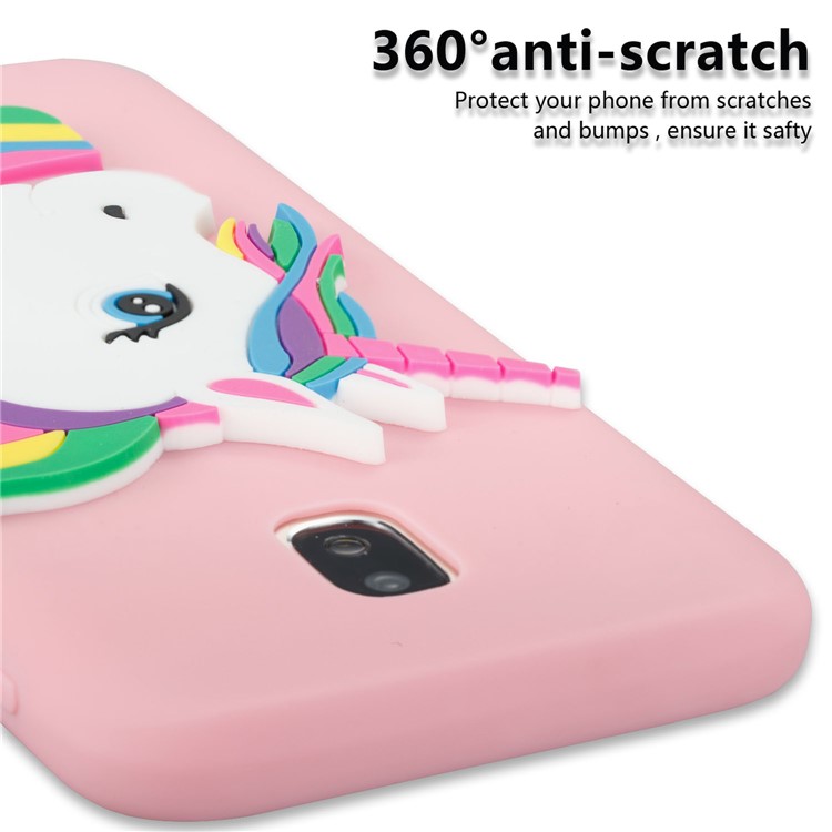 Lovely 3D Unicorn Pattern TPU Phone Shell Case for Samsung Galaxy J3 Pro (2017) / J3 (2017) EU Version - Pink-2