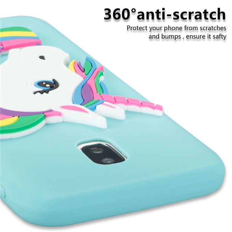 Lovely 3D Unicorn Pattern TPU Cover for Samsung Galaxy J3 Pro (2017) / J3 (2017) EU Version - Baby Blue-2