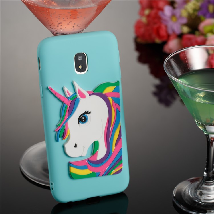 Lovely 3D Unicorn Pattern TPU Cover for Samsung Galaxy J3 Pro (2017) / J3 (2017) EU Version - Baby Blue-4