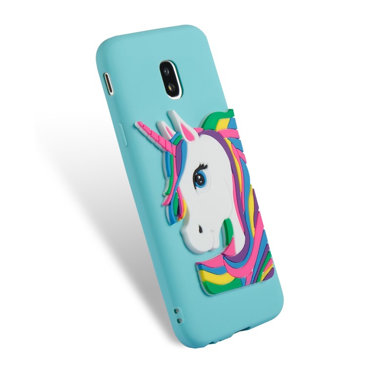 Lovely 3D Unicorn Pattern TPU Cover for Samsung Galaxy J3 Pro (2017) / J3 (2017) EU Version - Baby Blue-6