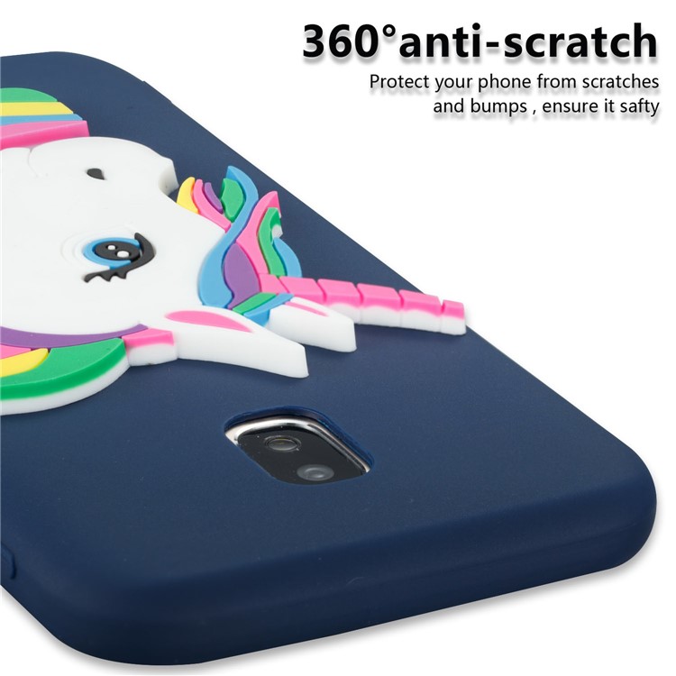Lovely 3D Unicorn Pattern TPU Shell Cover Case for Samsung Galaxy J3 Pro (2017) / J3 (2017) EU Version - Dark Blue-2