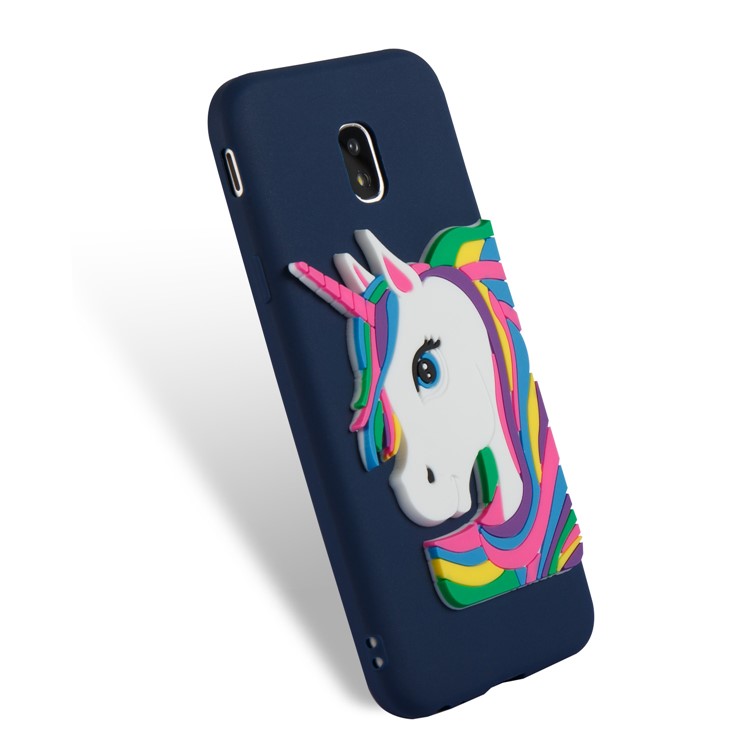 Lovely 3D Unicorn Pattern TPU Shell Cover Case for Samsung Galaxy J3 Pro (2017) / J3 (2017) EU Version - Dark Blue-6