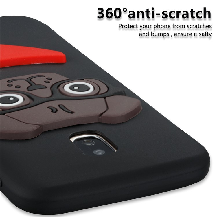 Cute 3D Puppy TPU Soft Phone Case for Samsung Galaxy J3 (2017) EU Version/J3 Pro (2017) - Black-2