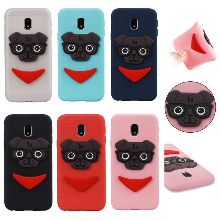 Cute 3D Puppy TPU Soft Phone Case for Samsung Galaxy J3 (2017) EU Version/J3 Pro (2017) - Black-7