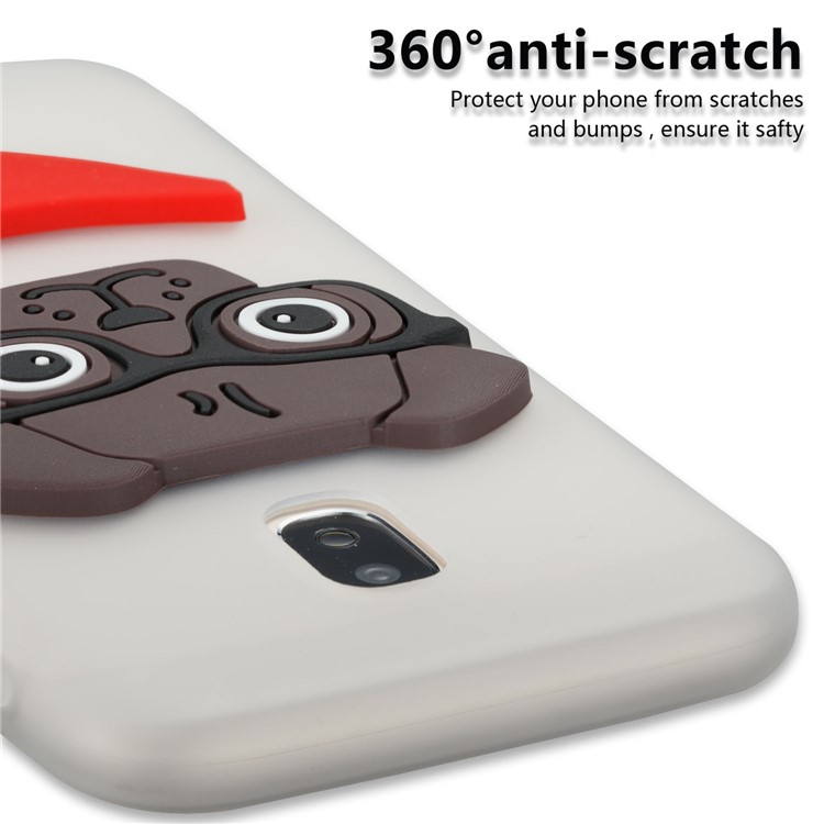 Cute 3D Puppy TPU Soft Phone Cover for Samsung Galaxy J3 (2017) EU Version/J3 Pro (2017) - White-2