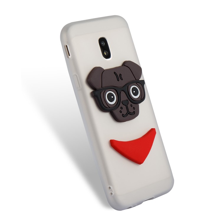Cute 3D Puppy TPU Soft Phone Cover for Samsung Galaxy J3 (2017) EU Version/J3 Pro (2017) - White-6