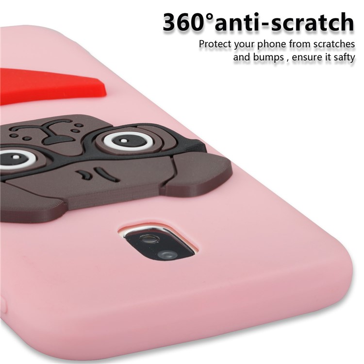 Cute 3D Puppy TPU Soft Phone Casing for Samsung Galaxy J3 (2017) EU Version/J3 Pro (2017) - Pink-2
