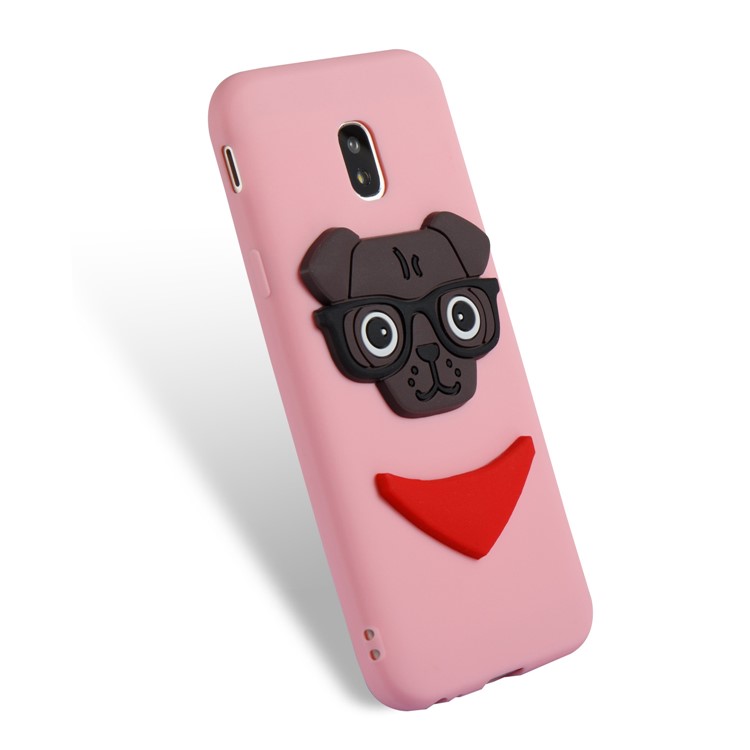 Cute 3D Puppy TPU Soft Phone Casing for Samsung Galaxy J3 (2017) EU Version/J3 Pro (2017) - Pink-6