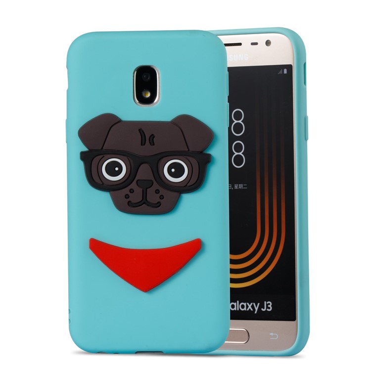 Cute 3D Puppy TPU Soft Mobile Phone Case for Samsung Galaxy J3 (2017) EU Version/J3 Pro (2017) - Baby Blue-5