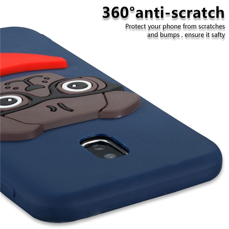Cute 3D Puppy TPU Soft Cell Phone Case for Samsung Galaxy J3 (2017) EU Version/J3 Pro (2017) - Dark Blue-2