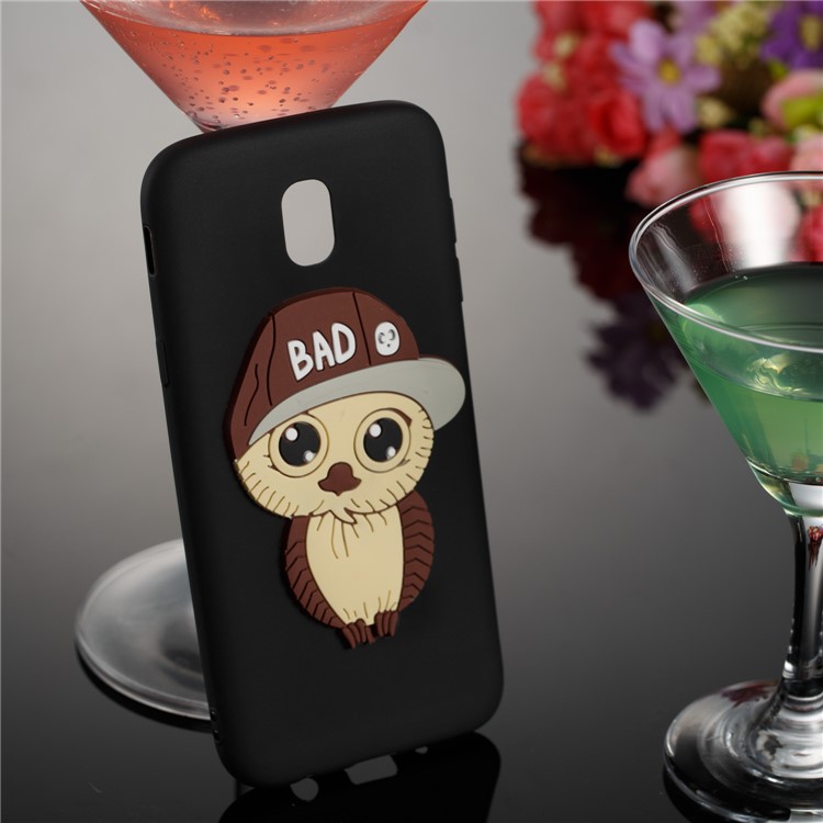Cute 3D Male Owl TPU Soft Phone Case for Samsung Galaxy J5 (2017) EU Version/J5 Pro (2017) - Black-4